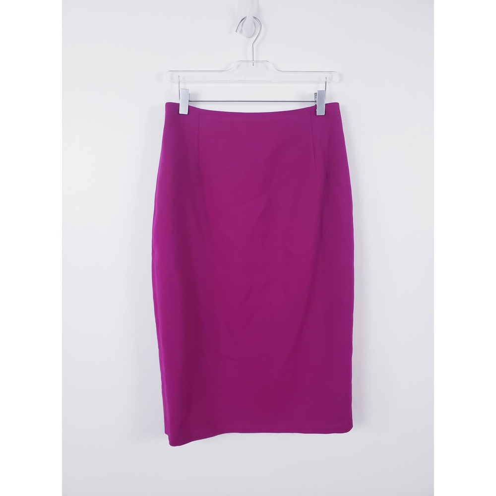 Lauren Ralph Lauren Skirt Magenta Wool Blend Pencil Knee Length 8